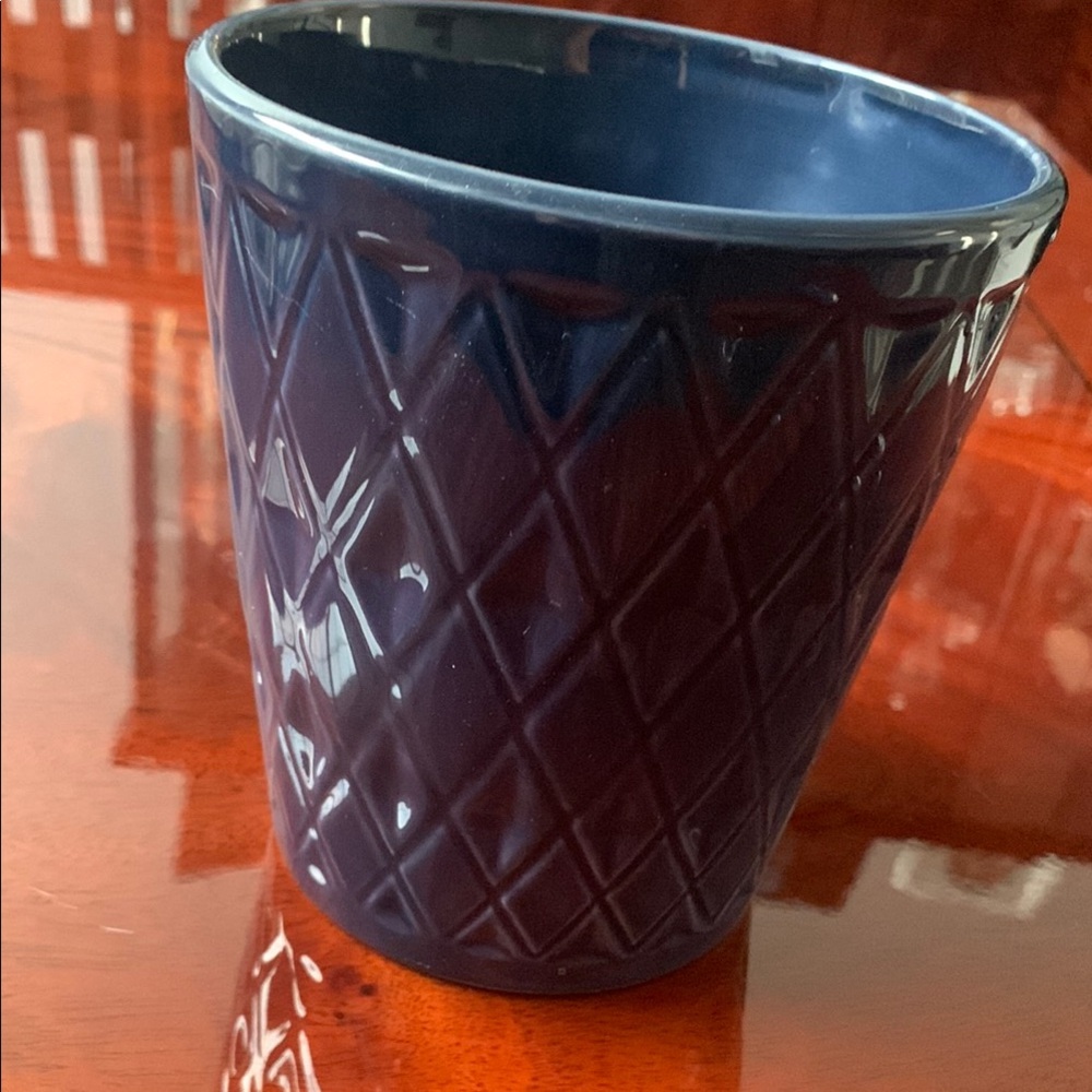 Blue Diamond Pattern Ceramic Planter